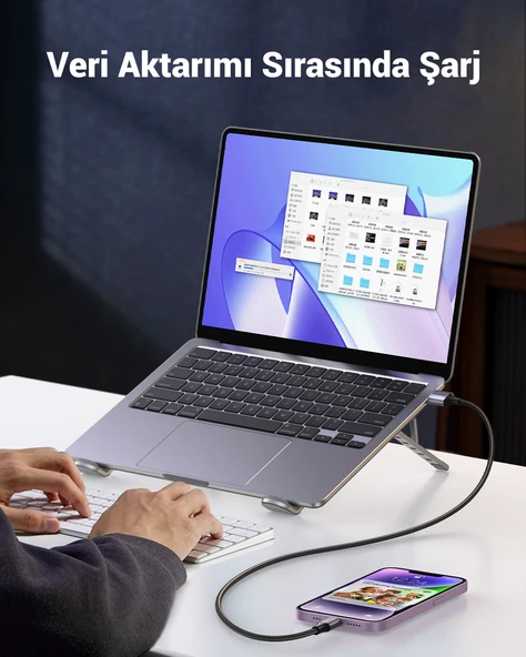UGREEN Lightning - USB-A Örgülü MFi Sertifikalı İphone Hızlı Şarj Kablosu, 1 m, Siyah, 60156 - 7