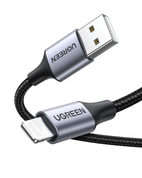 UGREEN Lightning - USB-A Örgülü MFi Sertifikalı İphone Hızlı Şarj Kablosu, 1 m, Siyah, 60156 - 2