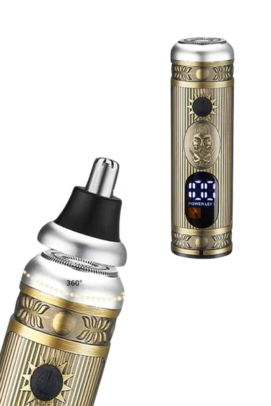 Profesyonel Saç Sakal Vücut Kulak ve Burun Tıraş Makinesi 3 Başlıklı - Resim 3