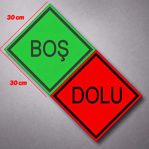 30x30 Cm Düz BOŞ DOLU Alüminyum Reflektörlü Uyarı Levhası Fosforlu Tabela Çift Taraflı Dayanıklı - Resim 5