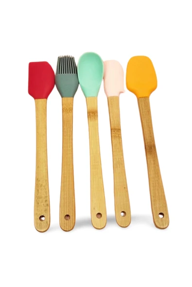 5 parça Silikon Kaşık ve Servis Takımı 20 cm - Resim 2