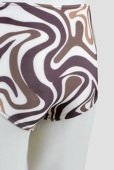 Kahverengi Capetown Yüksel Bel Tek Alt Bikini - Resim 3