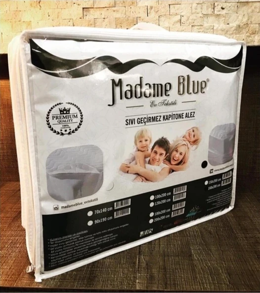Madame Blue Kapitone Fitted Sıvı Geçirmez Yatak Koruyucu Alez 100x200 - 3