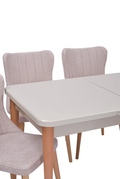 Tuna Kum Beji Lak Panel Mdf Mutfak Masa Takımı 80x130 - 2