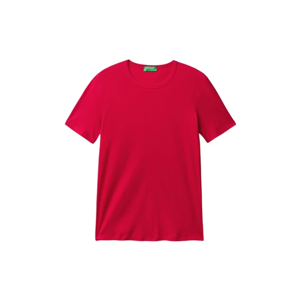 Basic Kısa Kollu Bisiklet Yaka T-Shirt - Resim 4