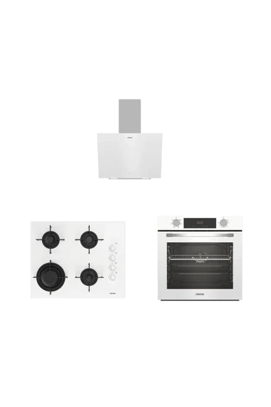 Altus ALA 322 W Fırın 189 DW Ocak 570 W Davlumbaz Beyaz Ankastre Set - 1