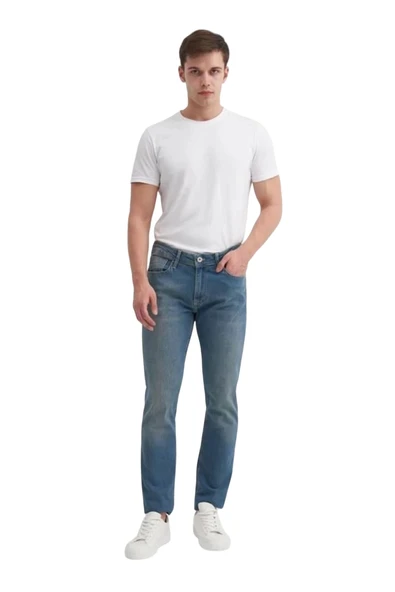 Erkek Kot Pantolon 0704 Parker Normal Bel Dar Paça Slim Fit - Resim 2