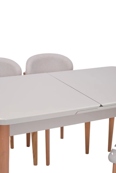 Norte Kum Beyi Lak Panel Mdf Mutfak Masa Takımı 80x130 - 6