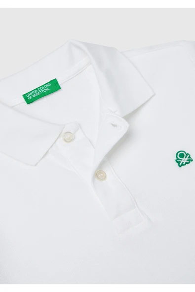Erkek Çocuk Beyaz Logolu Polo T-Shirt - 3