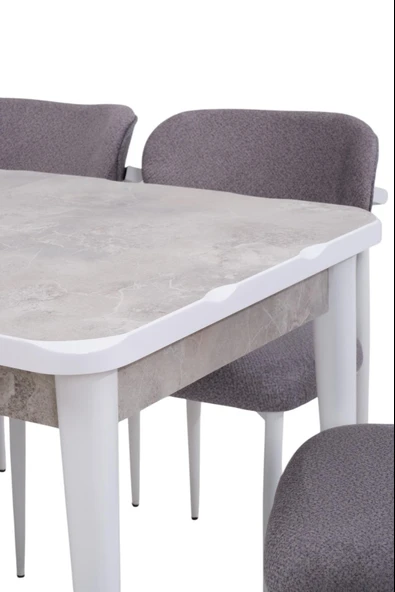 Rambla Mdf Açılır Lak Panel Mutfak Masa Sandalye Takımı 80*130cm - Resim 2