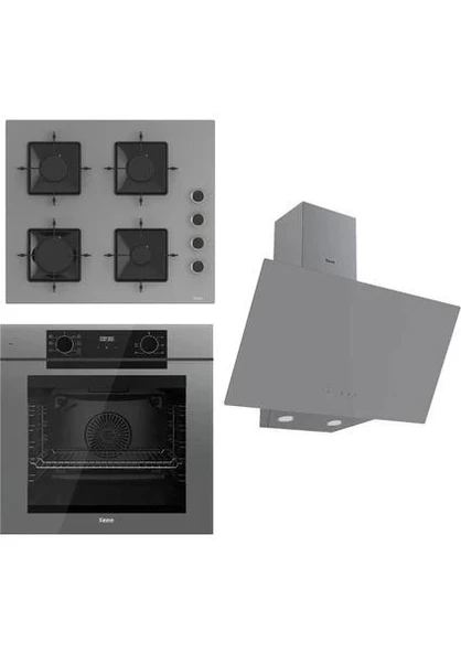 Ferre Fryart Serisi Gri Set (SS208 + QEP63CPR +D079 ) - Emaye Izgara ürün görseli 1
