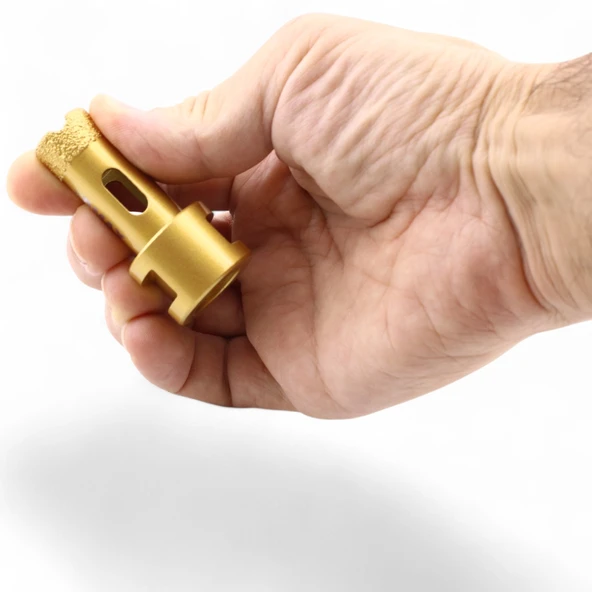 Profesyonel 18 mm Granit Mermer Fayans Delme Ucu Elmas Kaplı Uzun Ömürlü Matkap Uyumlu Kesici Aparat - Resim 2