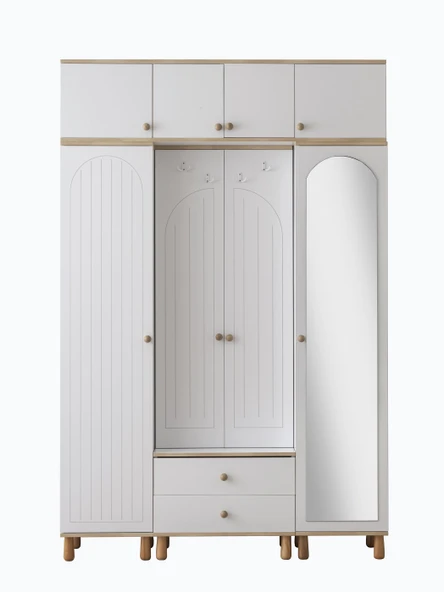 Dejavu Asklıklı Çekmeceli Ayakkabılık Portmanto 160x40x204cm - 2