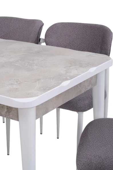 Rambla Mdf Açılır Lak Panel Mutfak Masa Sandalye Takımı 80*130cm - Resim 3