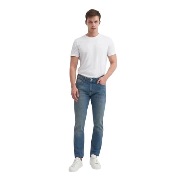Erkek Kot Pantolon 0704 Parker Normal Bel Dar Paça Slim Fit - Resim 3