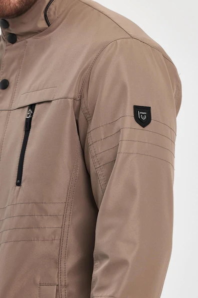 Erkek Krem Regular Uzun Mevsimlik Pamuk Polyester Karışımlı Safari Mont&Ceket - 6