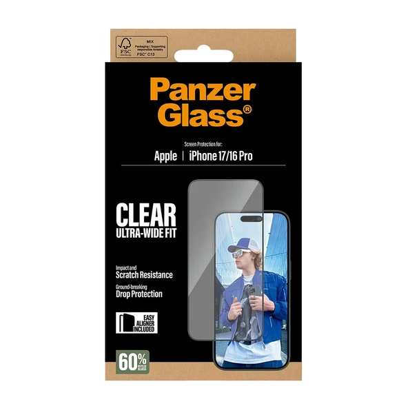 PanzerGlass iPhone 17 UWF Şeffaf Cam Ekran Koruyucu (Hizalama Aparatlı) - Resim 5