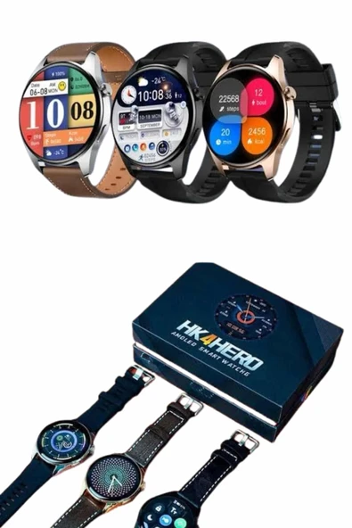 Yeni Nesil Akıllı Saat Çift Kordonlu 1.5 Inç Yuvarlak Ekran GPS ve NFC Uyumlu - Resim 3