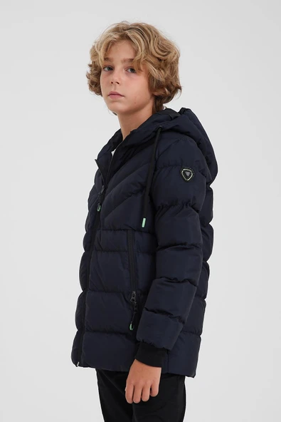 SİVAİST LACİVERT ERKEK ÇOCUK SU VE RÜZGAR GEÇİRMEZ İÇİ KALIN KÜRKLÜ MONT & KABAN - 2