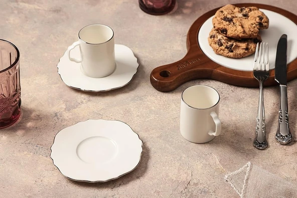 Porland Tide Platin 2 Kişilik Kahve Takımı 80cc ürün görseli 1