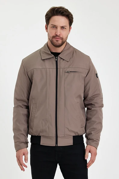 Krem İçi Kalın Kürklü Klasik Yakalı Rüzgar Ve Su Geçirmez Mont&Kaban ürün görseli 1