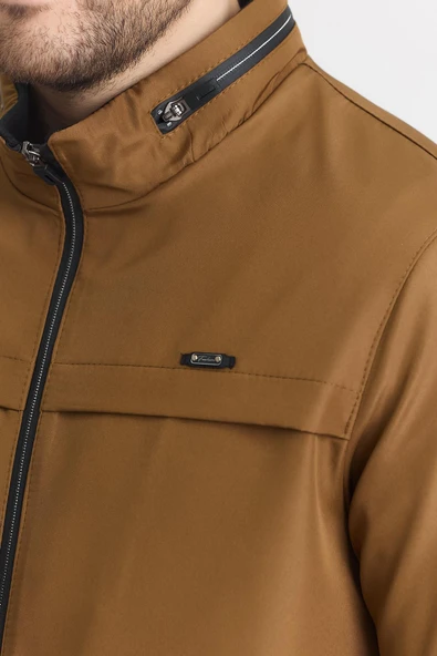 Kahverengi Erkek Pamuk Polyester Karışımlı Su Ve Rüzgar Geçirmez Mevsimlik&Yazlık Mont - Resim 5