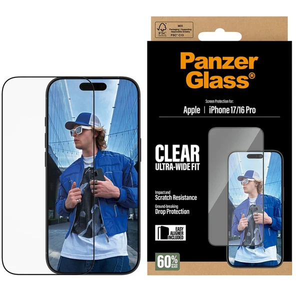 PanzerGlass iPhone 17 UWF Şeffaf Cam Ekran Koruyucu (Hizalama Aparatlı) ürün görseli
