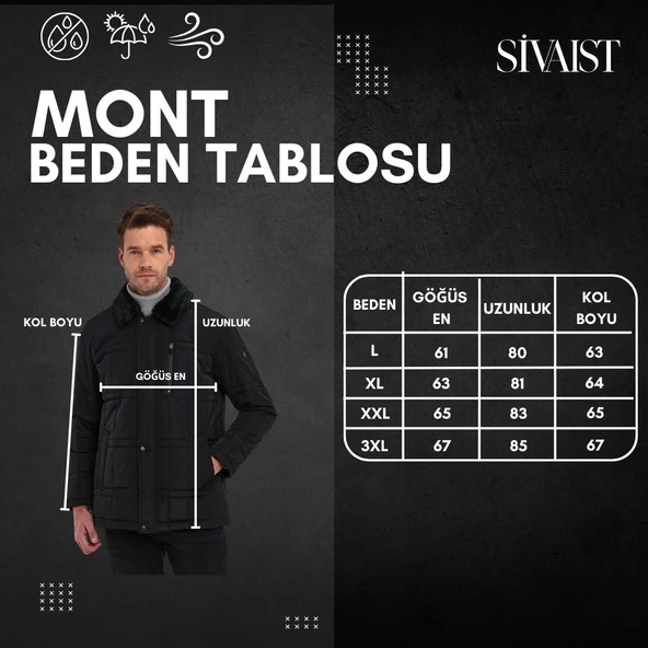 Erkek Kahverengi Standart Fit Normal Kesim Kürklü Çıkartılabilir Yaka Çıtçıt Detaylı Fermuarlı İçi Kürklü Kışlık Mont - 7