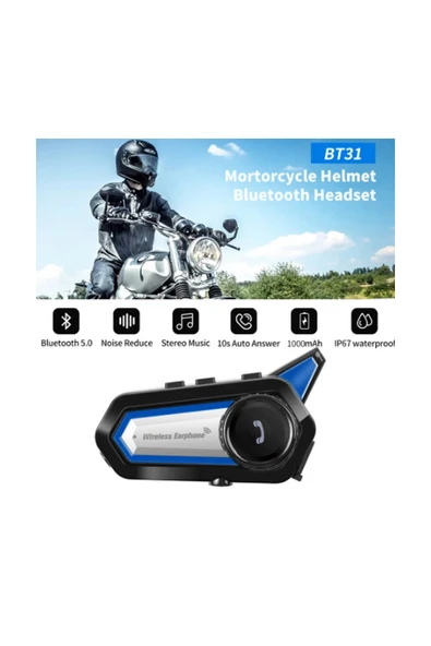 Bt31 Kask Kulaklık Bluetooth 5.0 Motosiklet Interkom Su Geçirmez Kablosuz Kulaklık - 5