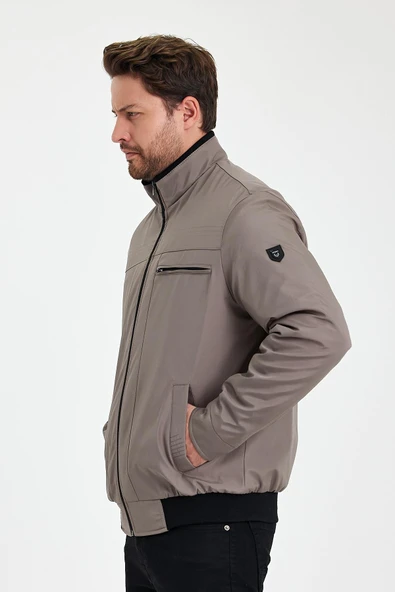 Krem İçi Kalın Kürklü Hakim Yakalı Rüzgar Ve Su Geçirmez Mont&Kaban - Resim 4