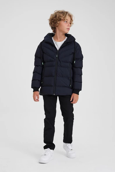 SİVAİST LACİVERT ERKEK ÇOCUK SU VE RÜZGAR GEÇİRMEZ İÇİ KALIN KÜRKLÜ MONT & KABAN - 5