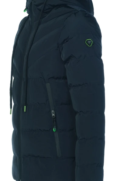 SİVAİST ERKEK LACİVERT SU VE RÜZGAR GEÇİRMEZ KAPÜŞONLU KALIN ŞİŞME MİGROGELLİ KABAN & MONT - Resim 4