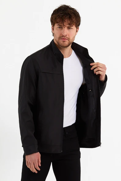 Yeni Sezon Erkek Siyah İki İç Cepli Su Ve Rüzgar Geçirmez Mevsimlik&Yazlık Mont - Resim 3