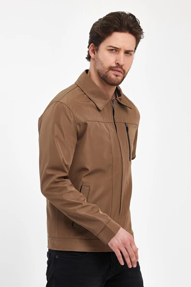 Erkek Kahverengi Hakim Yaka Çok Cepli Su Ve Rüzgar İtici Mevsimlik Mont&Ceket - Resim 3