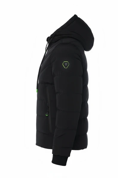 SİVAİST SİYAH ERKEK ÇOCUK SU VE RÜZGAR GEÇİRMEZ İÇİ KALIN KÜRKLÜ MONT & KABAN - Resim 3