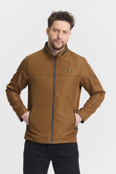 Kahverengi Erkek Pamuk Polyester Karışımlı Su Ve Rüzgar Geçirmez Mevsimlik&Yazlık Mont - Resim 2