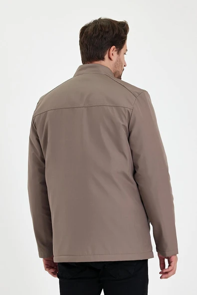 Krem İçi Kalın Kürklü Klasik Rüzgar Ve Su Geçirmez Mont&Kaban - Resim 6