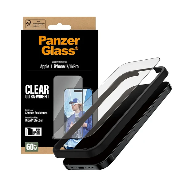 PanzerGlass iPhone 17 UWF Şeffaf Cam Ekran Koruyucu (Hizalama Aparatlı) - Resim 4