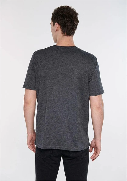 Mavi M0611169-80023 Antrasit Melanj Erkek Baskılı T-Shirt - Resim 4