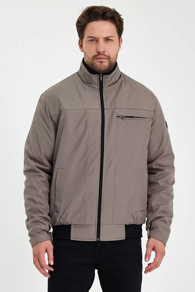 Krem İçi Kalın Kürklü Hakim Yakalı Rüzgar Ve Su Geçirmez Mont&Kaban ürün görseli 1