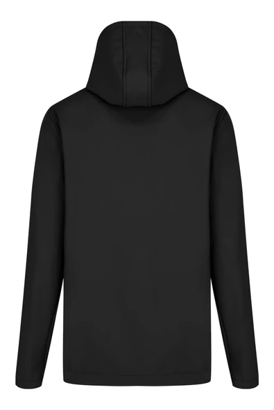Siyah Erkek %100 Su Geçirmez İçi Polarlı İç Çepli Çıkartılabilir Kapüşonlu Softshell Mont&Kaban - 2
