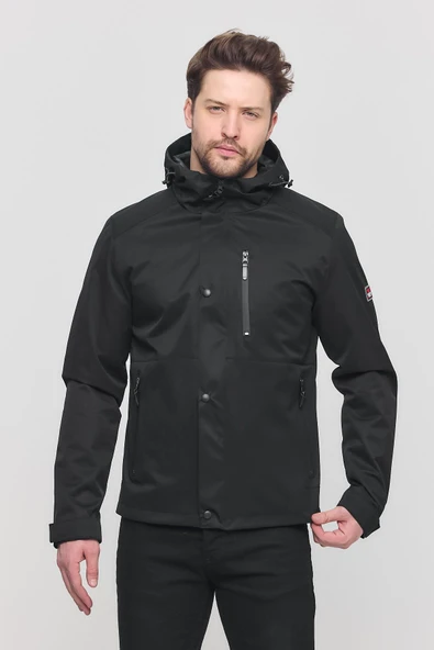 Siyah Erkek Sabit Kapüşonlu Mont&Kaban ürün görseli 1