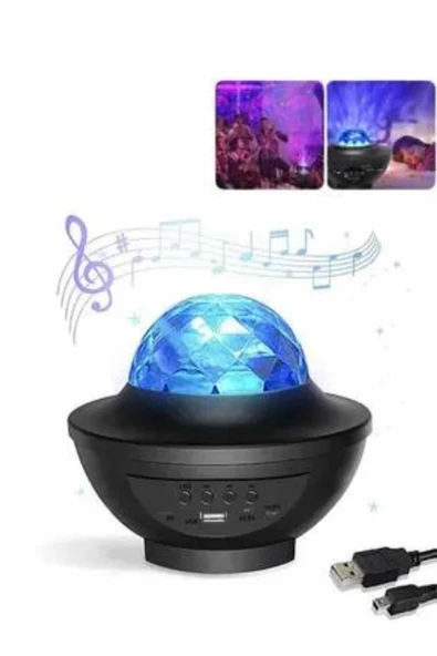 Masa ve Gece Lambası Renkli Projektör Işıklı Disko Topu Bluetooth Hoparlör - Resim 2