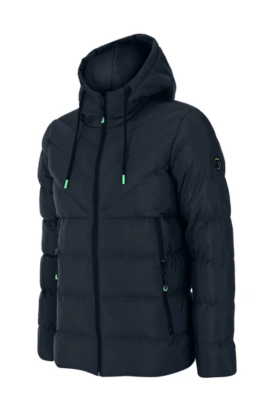 SİVAİST YENİ SEZON ERKEK LACİVERT SU VE RÜZGAR GEÇİRMEZ KAPÜŞONLU KALIN İÇİ KÜRKLÜ ŞİŞME KABAN&MONT - Resim 3