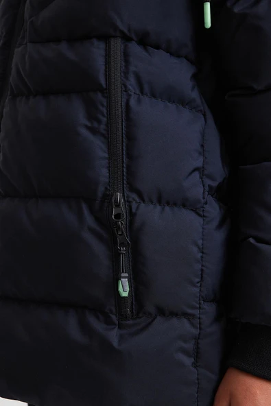 SİVAİST LACİVERT ERKEK ÇOCUK SU VE RÜZGAR GEÇİRMEZ İÇİ KALIN KÜRKLÜ MONT & KABAN - 4