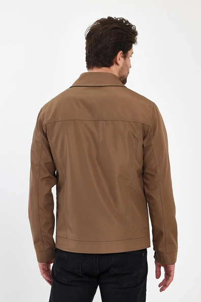 Erkek Kahverengi Hakim Yaka Çok Cepli Su Ve Rüzgar İtici Mevsimlik Mont&Ceket - Resim 6