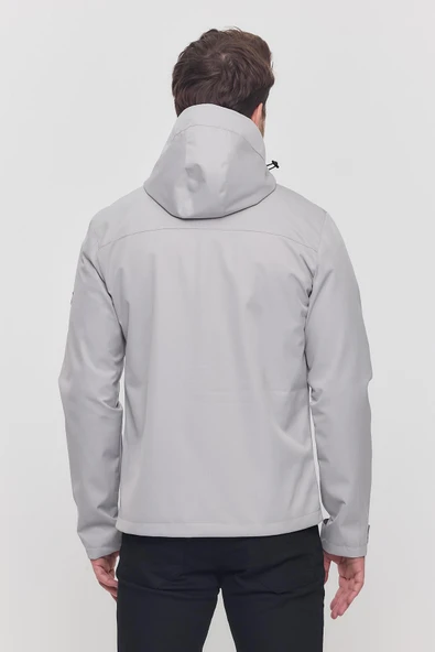 Bej Erkek Sabit Kapüşonlu Mont&Kaban - Resim 6