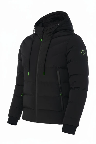 SİVAİST SİYAH ERKEK ÇOCUK SU VE RÜZGAR GEÇİRMEZ İÇİ KALIN KÜRKLÜ MONT & KABAN - Resim 2