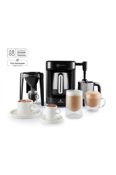 Karaca Hatır Barista Pro Konuşan Cappuccino ve Türk Kahve Makinesi Silver  Outlet