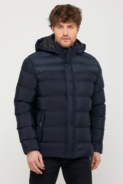 SİVAİST ERKEK KAPÜŞONLU LACİVERT SU VE RÜZGAR GEÇİRMEZ REGULAR ŞİŞME KABAN&MONT ürün görseli 1